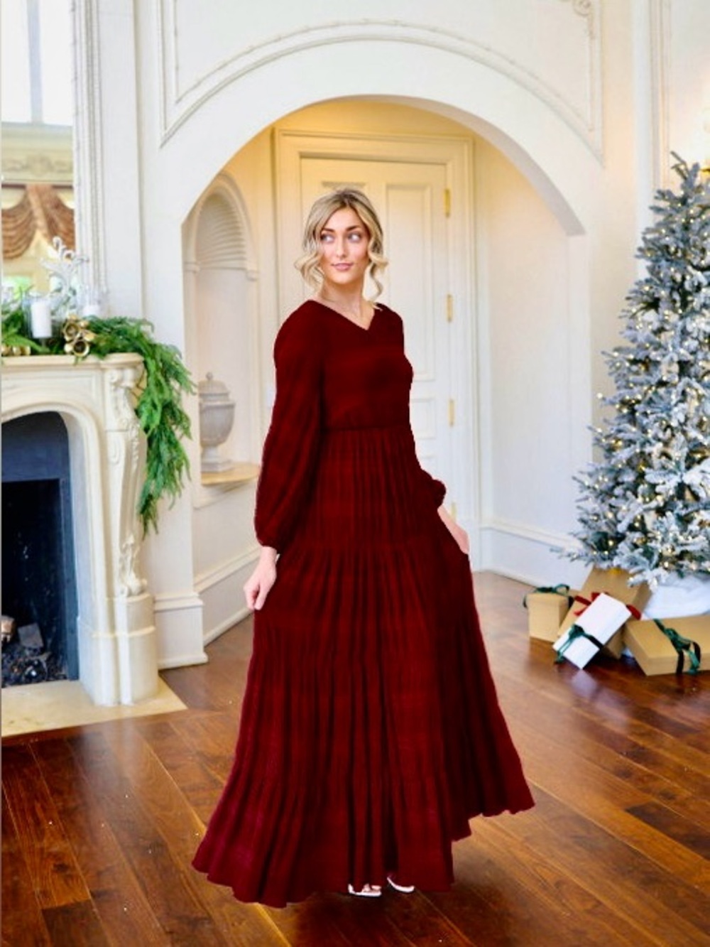 Dainty Jewells MAXI Dress, Burgundy, L, Like New
